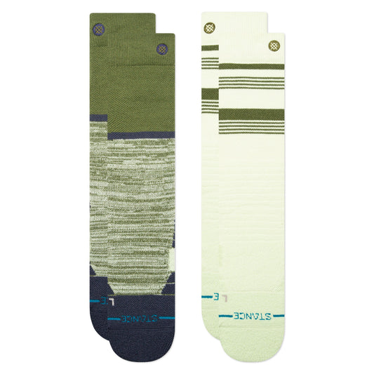 Stance Backside Mid Poly Snow Sock 2 Pack Green 