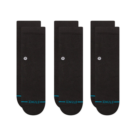 Stance Icon Kids Crew Sock 3 Pack Black